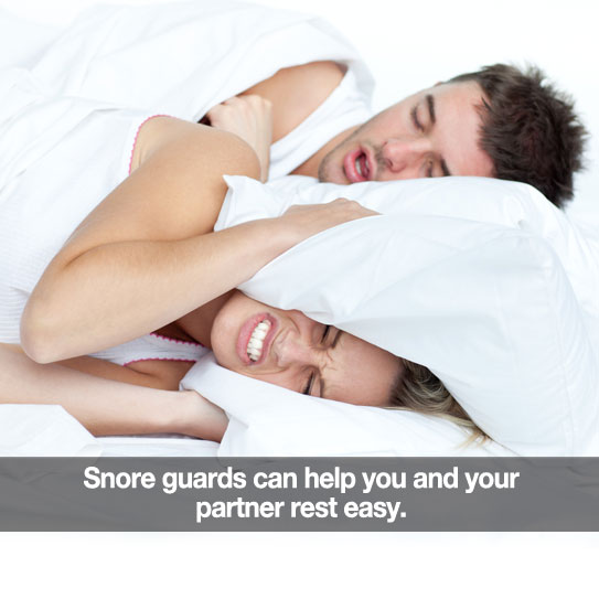A woman kept away by her snoring partner.