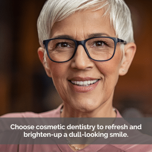 Cosmetic dentistry helps a senior woman smile confidently