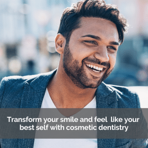 Man smiling after cosmetic dentistry work