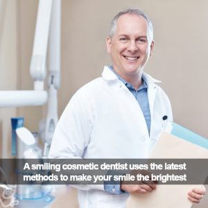 Cosmetic dentist holding a file in dental office