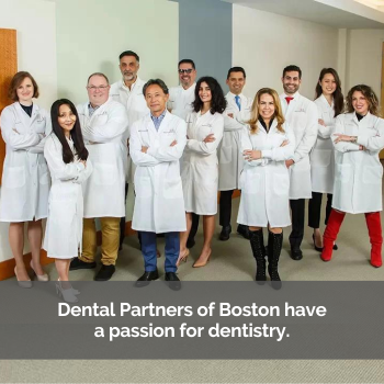 DPB team photo. Caption: Dental Partners of Boston have a passion for dentistry.