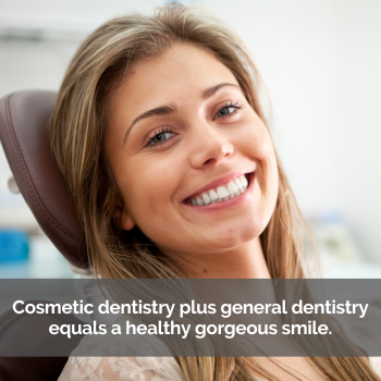 Woman smiling in a dental chair after cosmetic dentistry service