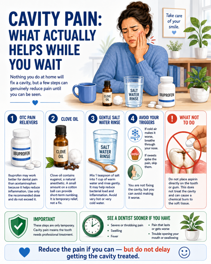 cavity pain: what actually helps while you wait